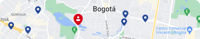 Mapa de la ciudad con pines para ubicación de puntos de pago